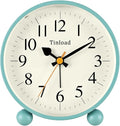 4.5" Vintage Retro Analog Alarm Clock, Super Silent Non Ticking Small Clock by Tinload