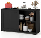 Costzon Sideboard Buffet Cabinet of 2, Wooden Kitchen Storage Cabinet - Image 8