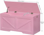 HOOBRO Storage Bench, 39.4" Retro Wooden Storage Chest - Image 3
