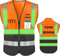 YOWESHOP High Reflective Visibility Safety Vest Custom Your Logo Safety Workwear by YOWESHOP