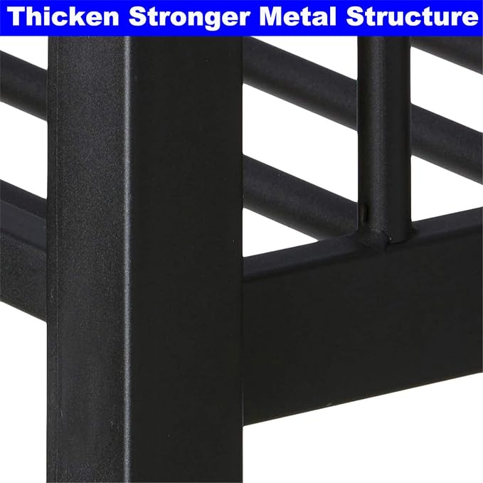 Upgraded Version Thicken Metal Heavy-Duty Full Over Queen Bunk Bed, Best Modern - Image 5