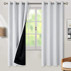 BGment Greyish White 100% Blackout Curtains by BGment