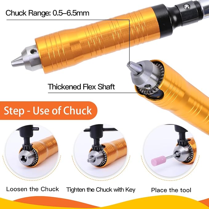 1000W 30000RPM Electric Flex Shaft Rotary Tool Foot Pedal Control Flex Shaft - Image 4