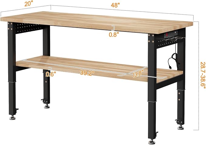 SPECRAFT Adjustable 2-Tier Workbench - Image 2