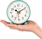 4.5" Vintage Retro Analog Alarm Clock, Super Silent Non Ticking Small Clock - Image 2