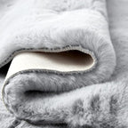 Faux Rabbit Fur Washable Rugs for Bedroom Light Grey Fluffy Rug for Living Room - Image 6