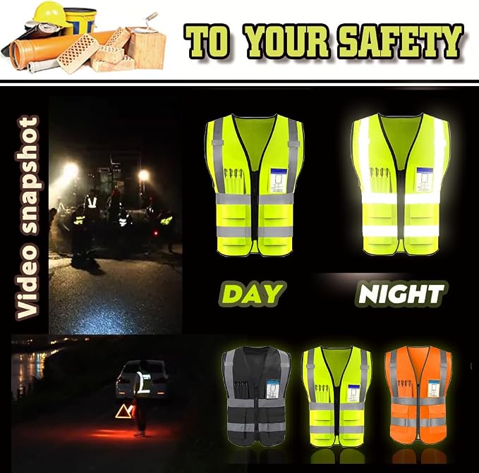 YOWESHOP High Reflective Visibility Safety Vest Custom Your Logo Safety Workwear - Image 2