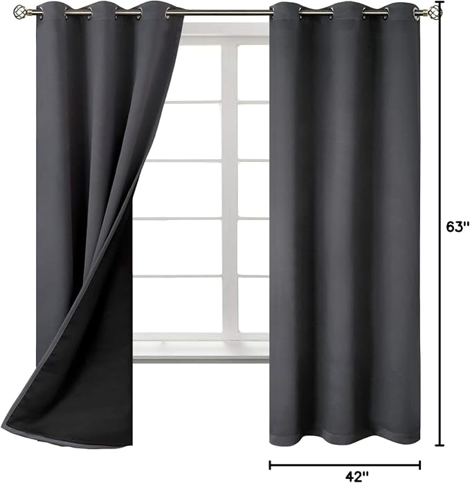 BGment Dark Grey Blackout Curtains - Image 9