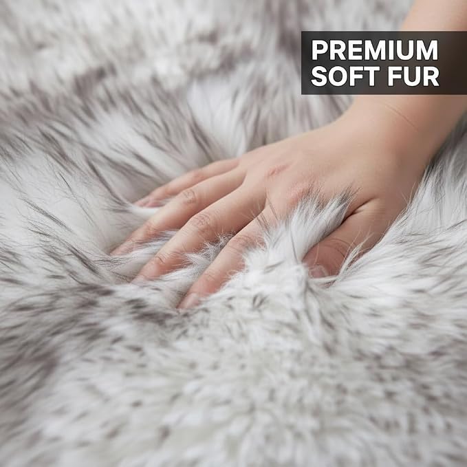 Premium Genuine Sheepskin Rug 2' x 6' Long Fur Soft & Natural Bedside Area Rug - Image 7