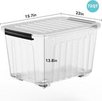 Nazhura 72 Quart Plastic Storage Bin, Stackable and Nestable Storage Boxes - Image 3