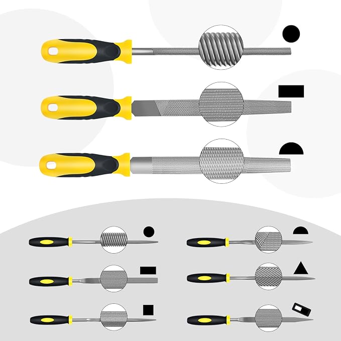 Steel File, Metal File, Half-Round/Round Files and 6 pcs Needle Files - Image 2