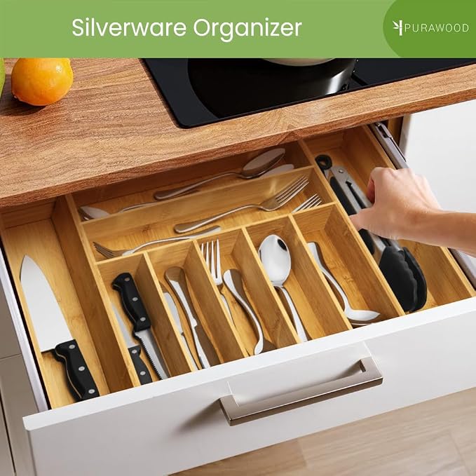 Purawood Bamboo Drawer Organizer - Image 4