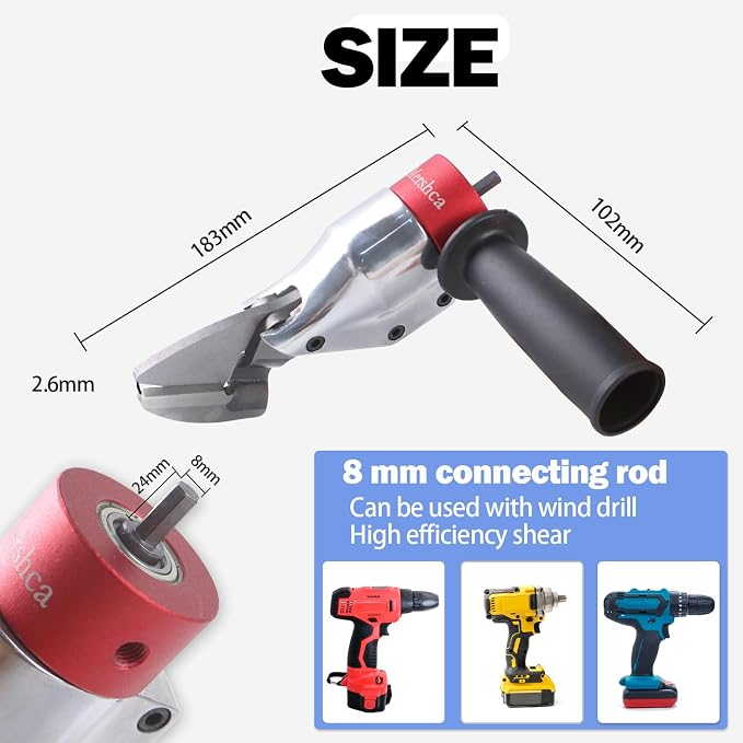 Professional Sheet Metal Cutter Drill Attachment, Heavy Duty Metal Shear - Image 4