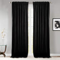 StangH Black Blackout Curtains 105 inches Premium Velvet Thermal Insulated by StangH