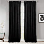 StangH Black Blackout Curtains 105 inches Premium Velvet Thermal Insulated by StangH