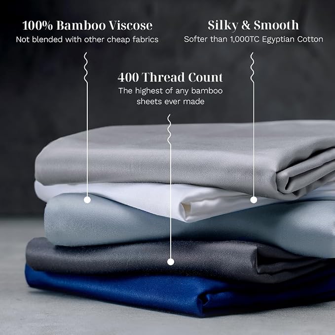 LUXOME Luxury Sheet Set | 100% Rayon from Bamboo | Twin XL - Image 4