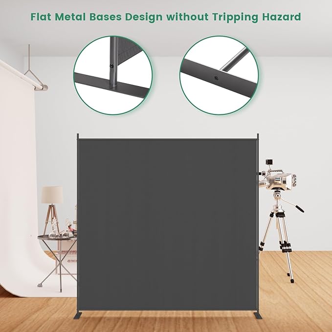 Helios&Hestia 1-Panel 6 ft Tall Indoor Folding Room Divider, Portable Privacy - Image 5