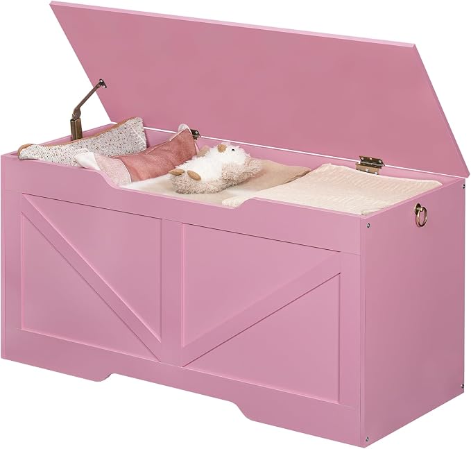 HOOBRO Storage Bench, 39.4" Retro Wooden Storage Chest - Image 7