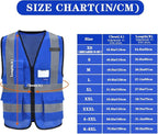 A-SAFETY Blue safety vests Reflective Safety Vest Hi Vis Bright Neon Color - Image 2