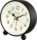 4.5" Vintage Retro Analog Alarm Clock, Super Silent Non Ticking Small Clock - Image 4