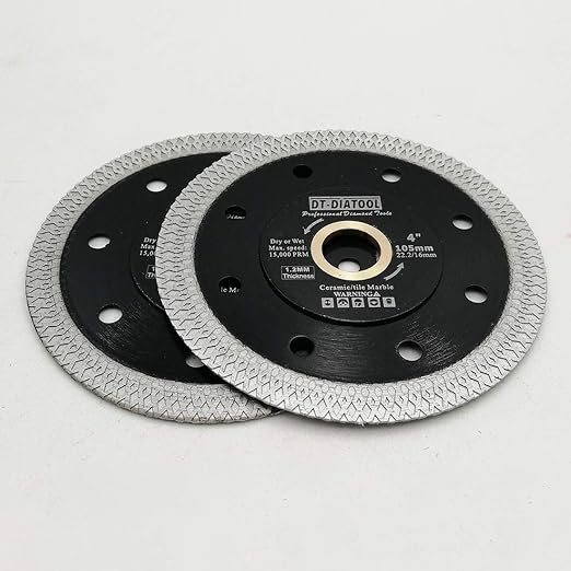 DT-DIATOOL Diamond Tile Blade 4 Inch 2pcs Diamond Turbo X Mesh Rim Segement - Image 3