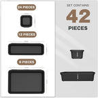 A-LuGei 【42PCS】【Black】 Tool Box Organizer Tray Divider Set, Desk Drawer - Image 4