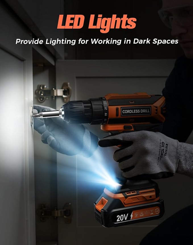 Cordless Drill, 20V MAX Power Drill Set - Image 4