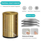 2.4 Gallon Brass Gold Bathroom Trash Can, Fancy Waste Basket Powder Room Bedroom - Image 4