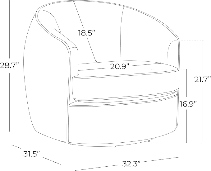 CHITA Swivel Barrel Chair, Modern Comfy FSC Certified Upholstered Faux Leather - Image 2