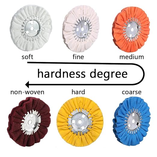 10" Blue Airway Buffing Wheel, 5/8'' Arbor Hole, 16 Plys/Coarse Polishing - Image 3