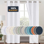 PrinceDeco Black Out Curtains 84 Inch Long 2 Panels Burg 100% Linen Blackout by PrinceDeco