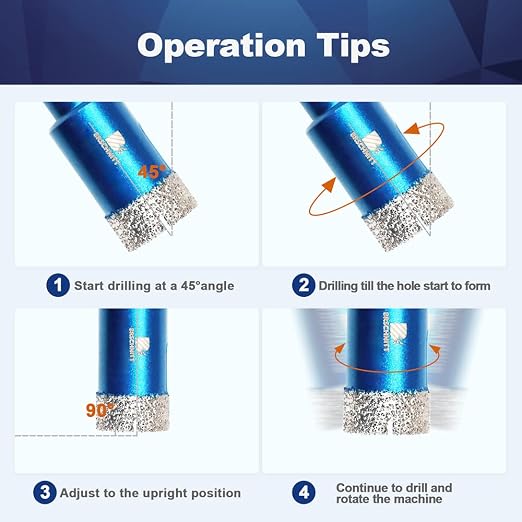 Dry Diamond Core Drill Bit Set, BRSCHNITT 2pcs/Pack 1 1/2 Inch Diamond Hole Saw - Image 3