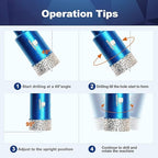 Dry Diamond Core Drill Bit Set, BRSCHNITT 2pcs/Pack 1 1/2 Inch Diamond Hole Saw - Image 3