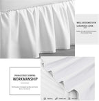 White Solid Ruffled Bed Skirt Short Queen-28 Inch Drop Split Corner, Microfiber - Image 3