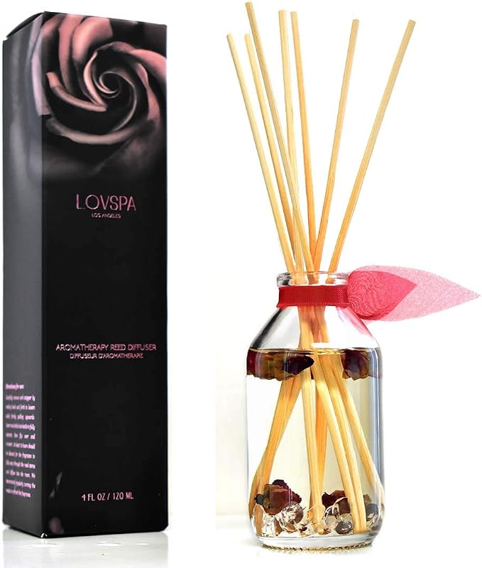 LOVSPA Reed Diffuser Set, Velvet Rose Scented Oil Diffuser by LOVSPA