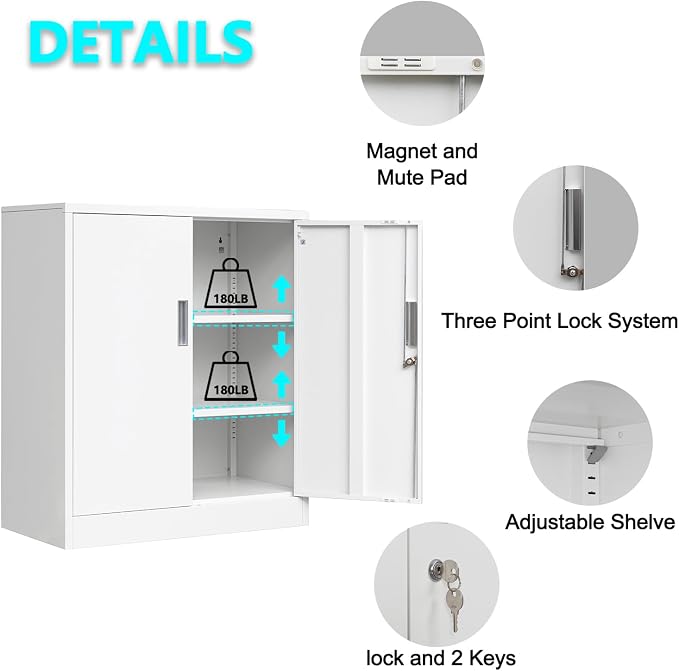 BESFUR Metal Storage Cabinet, Garage Storage Cabinet - Image 4