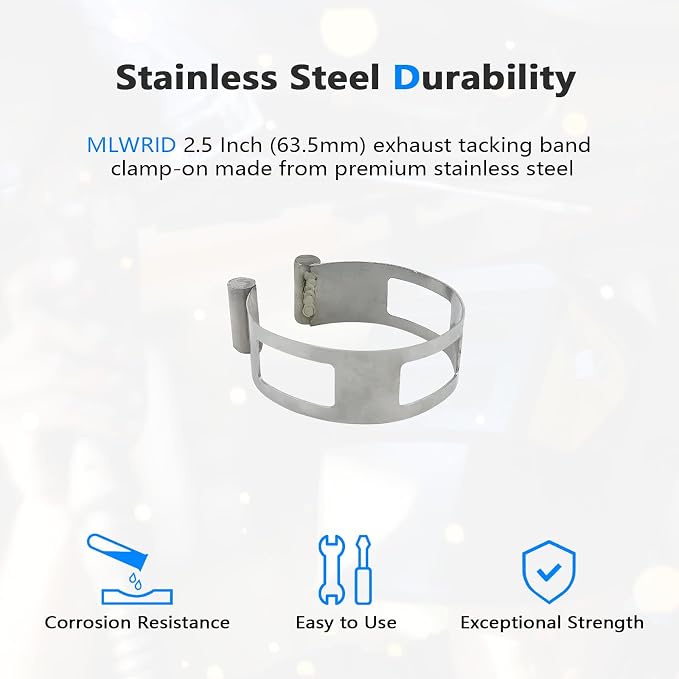 2.5 Inch Stainless Steel Welding Tacking Band Clamp, Clamp-On Exhaust Pipe - Image 2