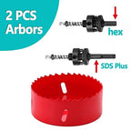 6 inch / 152mm Hole Saw with SDS Plus Arbor and Hex Shank Arbor, HSS Bi-Metal - Image 2