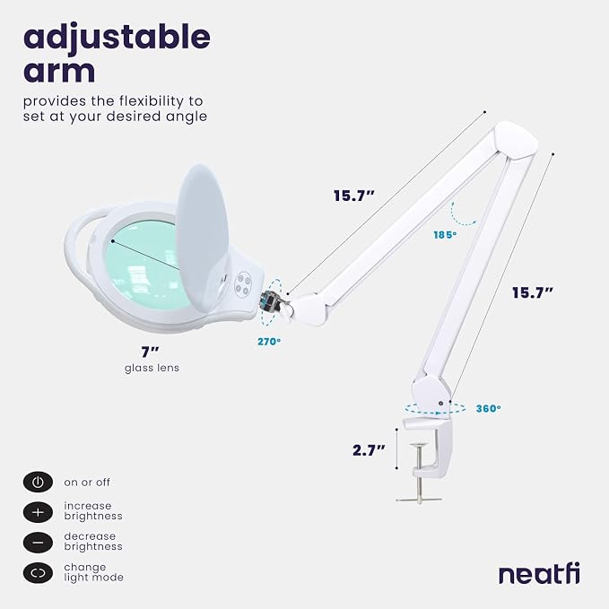 Neatfi Elite XL HD Super LED Magnifying Lamp, 3 Diopter - Image 6