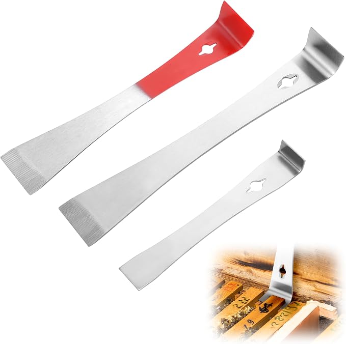 3 PCS Stainless Steel Mini Pry Bar Scraper, Small Pry Bar Set Trimmer, Beehive by Unknown