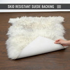 Super Area Rugs Gray & White Mix Sheepskin Rug Genuine Single 2x3ft Pelt Fluffy - Image 8