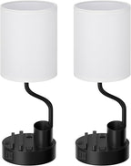 White Bedside Table Lamps for Bedroom Set of 2 - Image 9