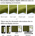 StangH Olive Green Velvet Curtains Light Blocking Bedroom Window Drapes Privacy - Image 9