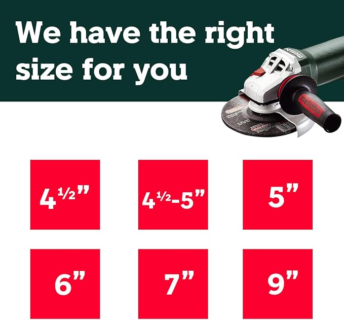Metabo 4-1/2-5-Inch Angle Grinder, 11 Amp, 000 RPM, Non-Locking Paddle Switch - Image 8