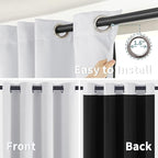 BGment Greyish White 100% Blackout Curtains - Image 6