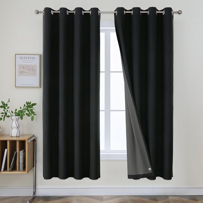 Joydeco Blackout Curtains 72 Inches Long 2 Panels Burg, Room Darkening Curtains by JOYDECO