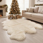 Super Area Rugs Premium Genuine Sheepskin Rug 5' x 6' Long Fur Soft & Natural - Image 5