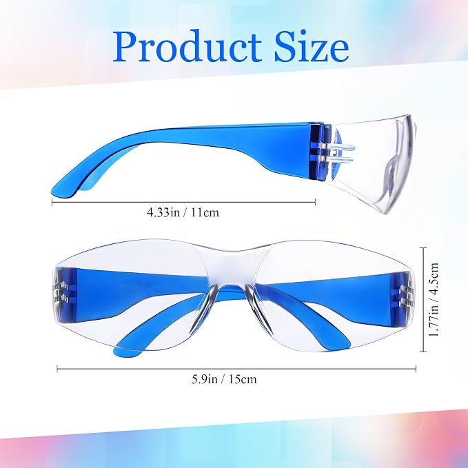 100 Pack Safety Glasses Bulk Protective Eyewear Goggles Eye Protection - Image 2