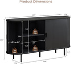 Buffet Cabinet with Storage, Fluted Sideboard Buffet with Sliding Door - Image 2