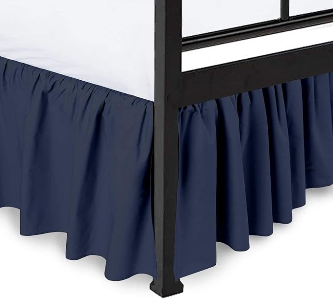 Ruffled Bed Skirt with Split Corners, King 18 Inch Drop Bedskirt, Hotel Quality by PeaceSleepBedding